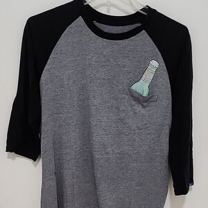Kids Raglan Sleeve Shirt - Black and Gray